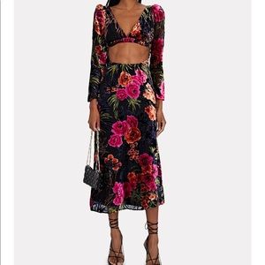 WeWoreWhat Cut Out Flocked Velvet Dress